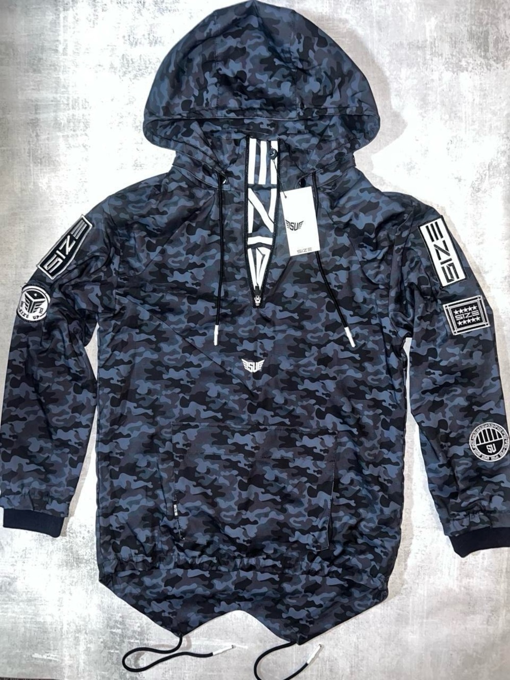 New With Tags Rare Size Up Apparel Midnight Camo anorak windbreaker jacket